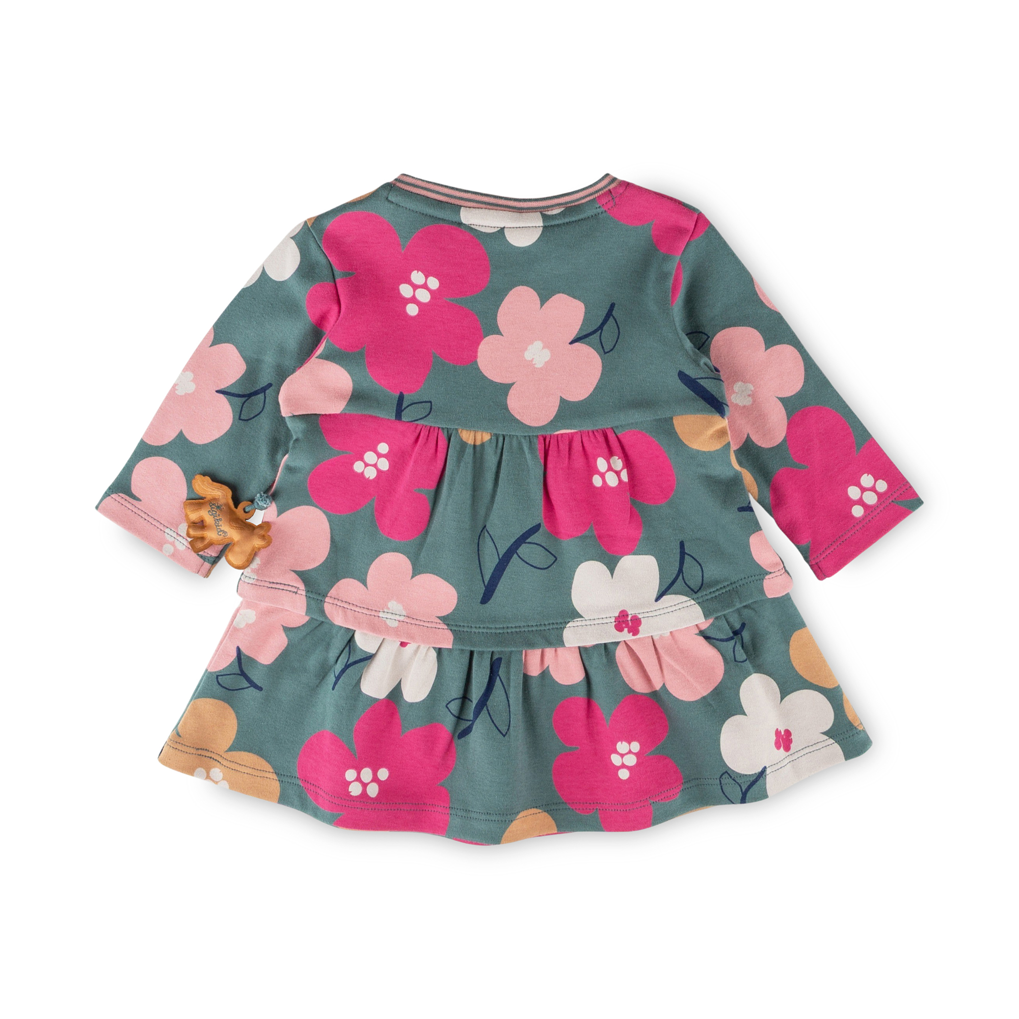 Baby Stufenkleid Pony Love, grün mit Blumenprint Baby Stufenkleid Pony Love, grün mit Blumenprint