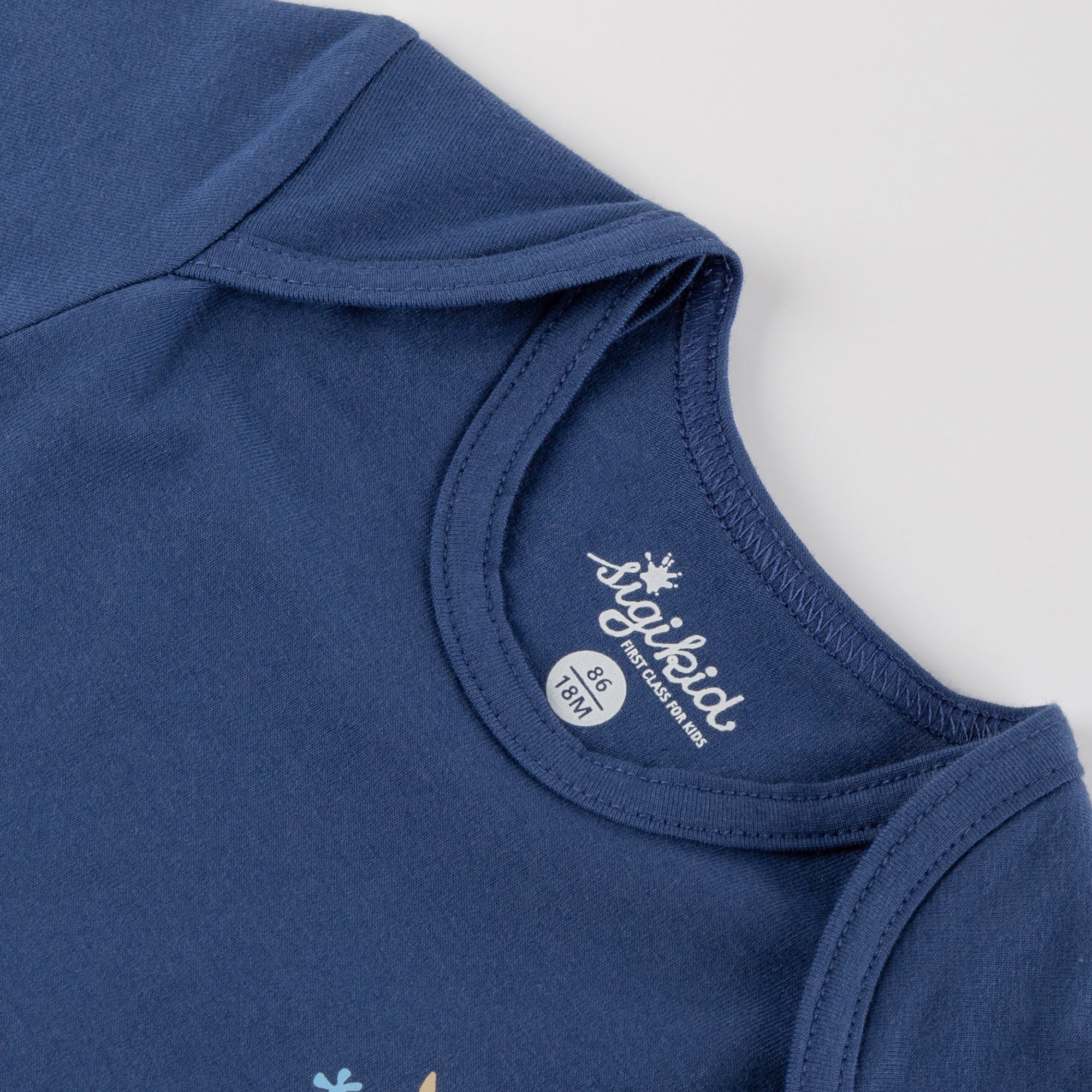 Kurzarm Baby Body Monster, blau Kurzarm Baby Body Monster, blau