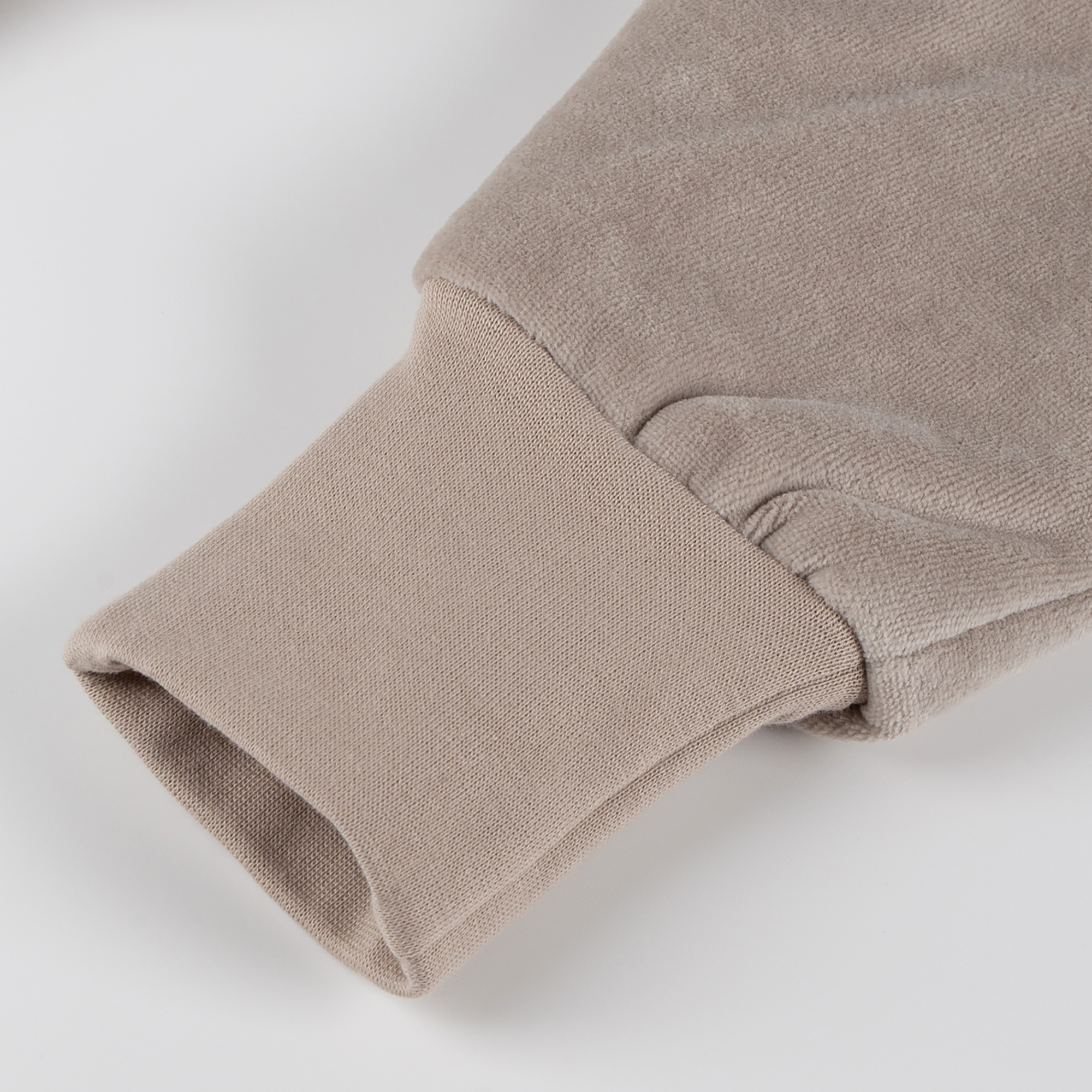 Newborn baby velour overall, foldable cuffs, wadded, grey