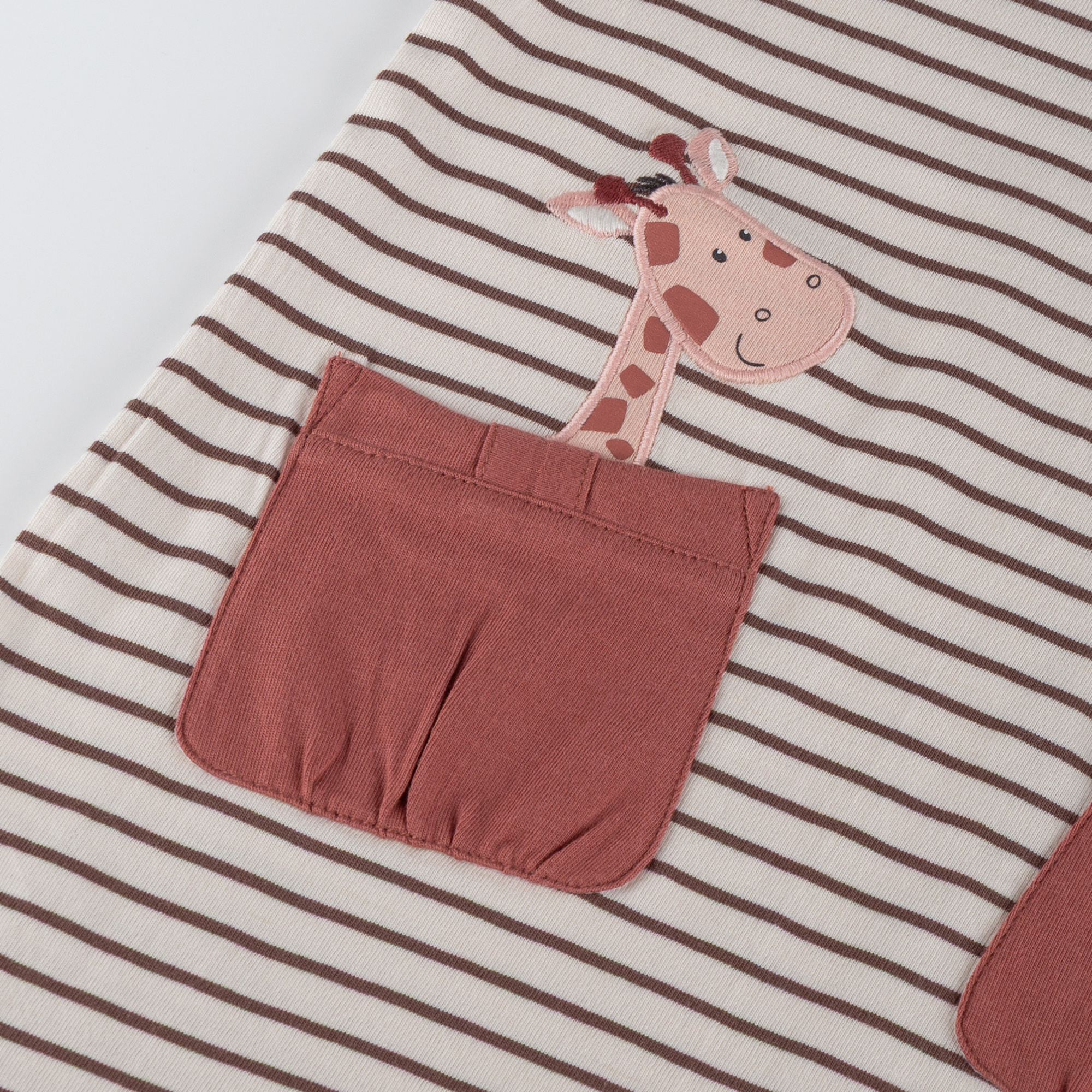 Kinder Ringelkleid Giraffe, braun/weiß