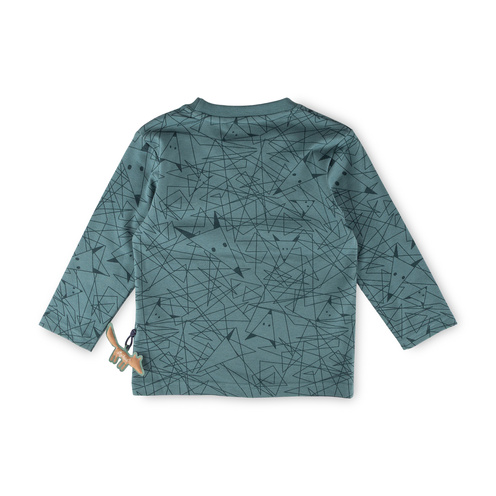 Kinder Langarmshirt Wild Fox, grün bedruckt