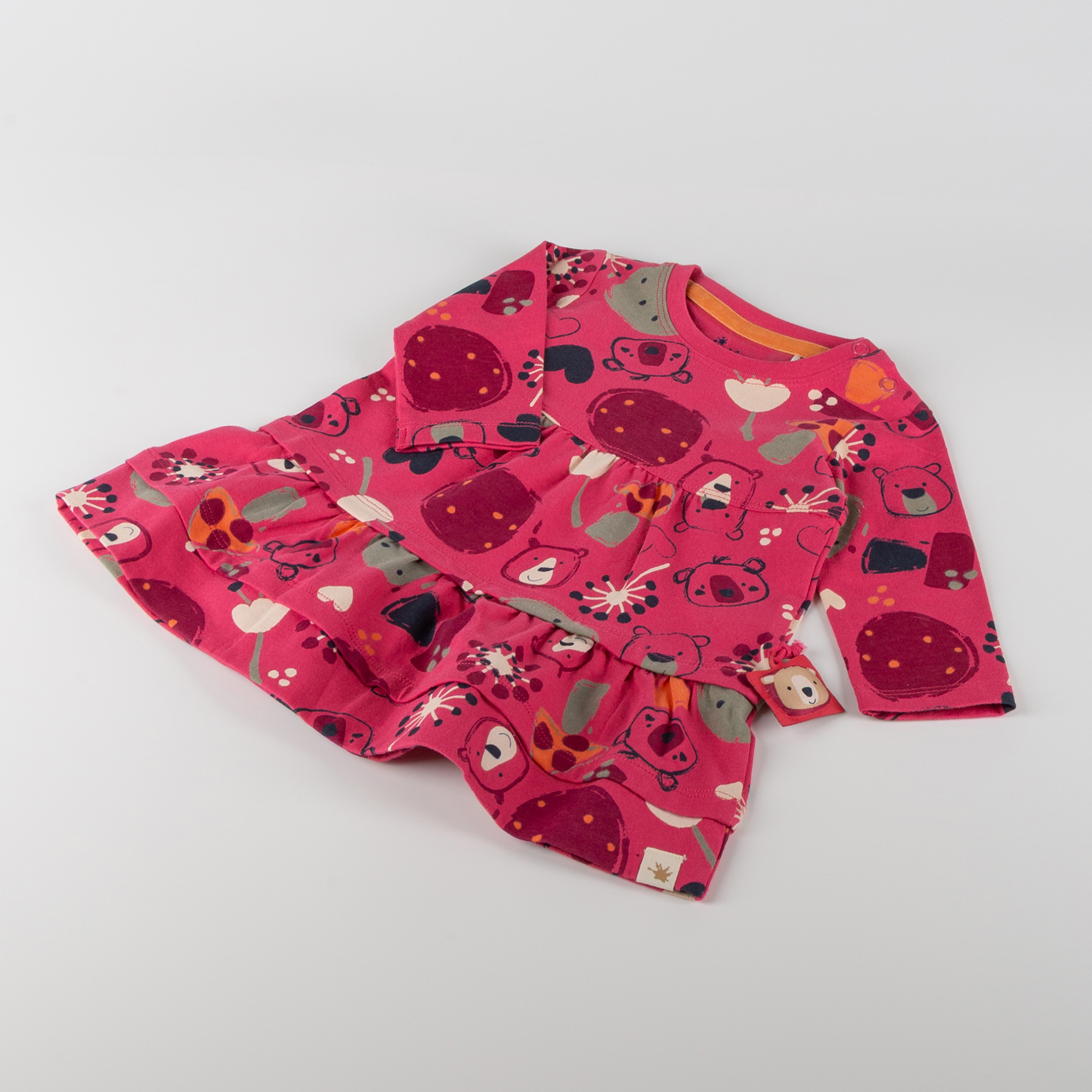 Baby Kleid Bärchen Fancy Forest Print, pink