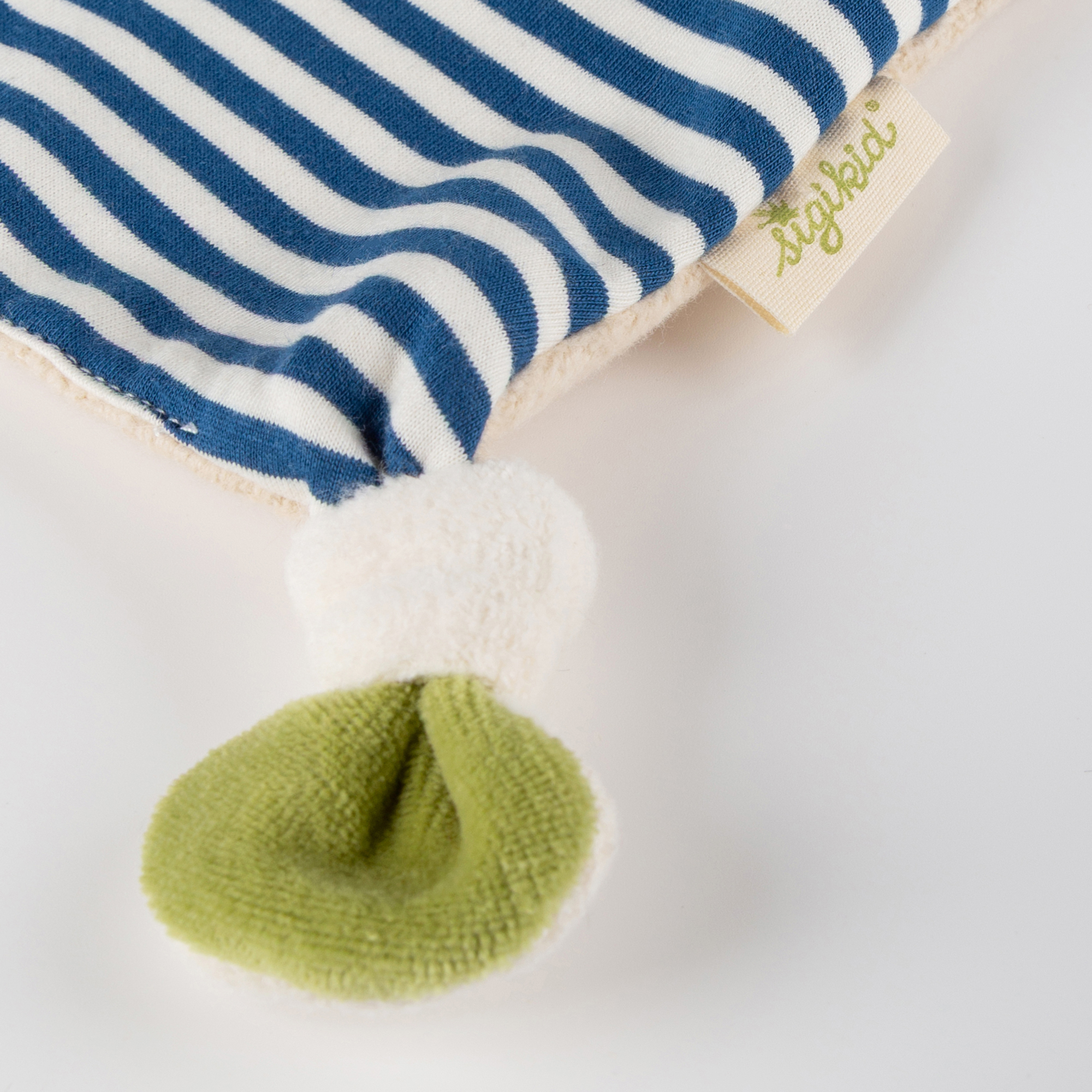 Baby Bio Schnuffeltuch Hase mit Name, Green