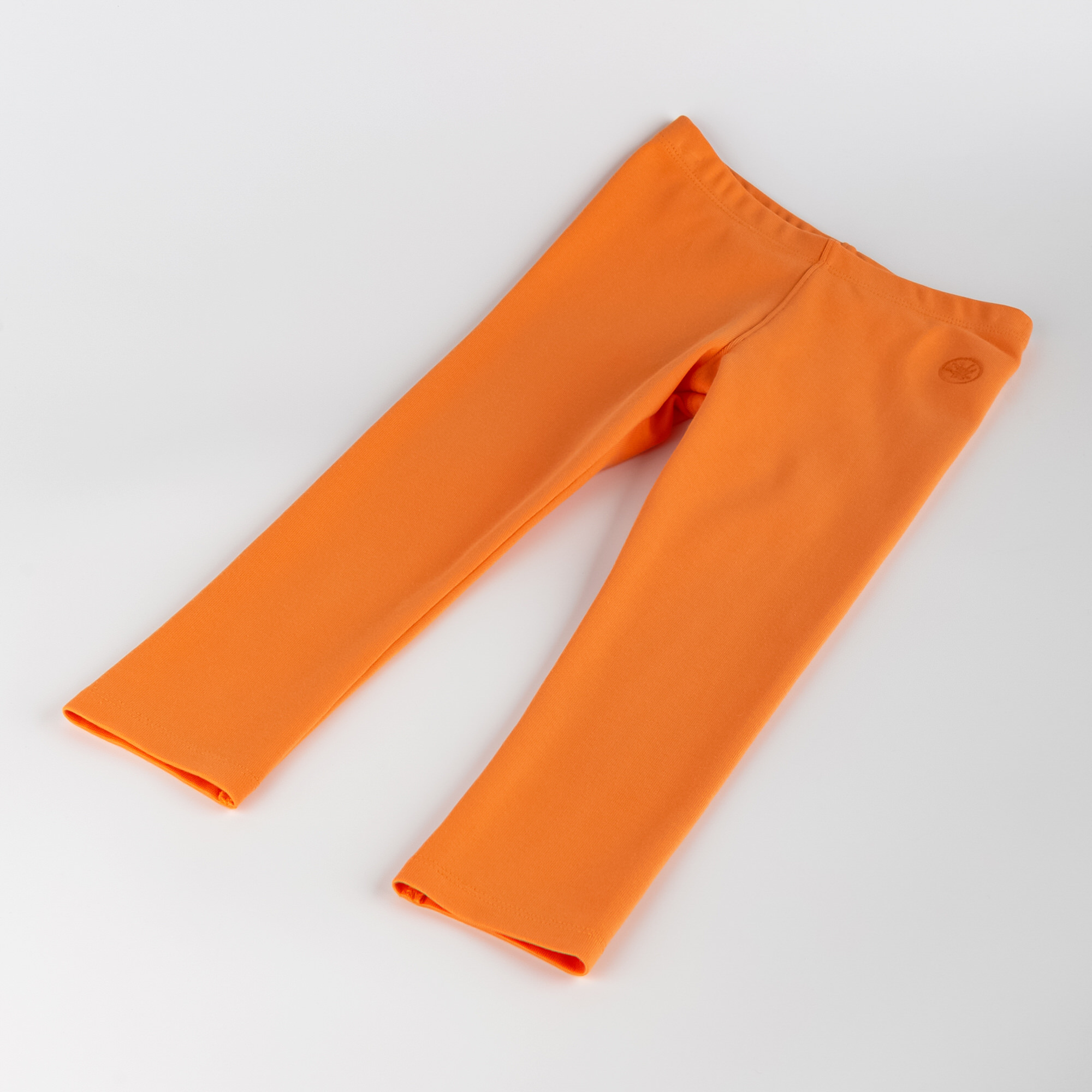 Girls' stretchy rib knit leggings, orange Girls' stretchy rib knit leggings, orange