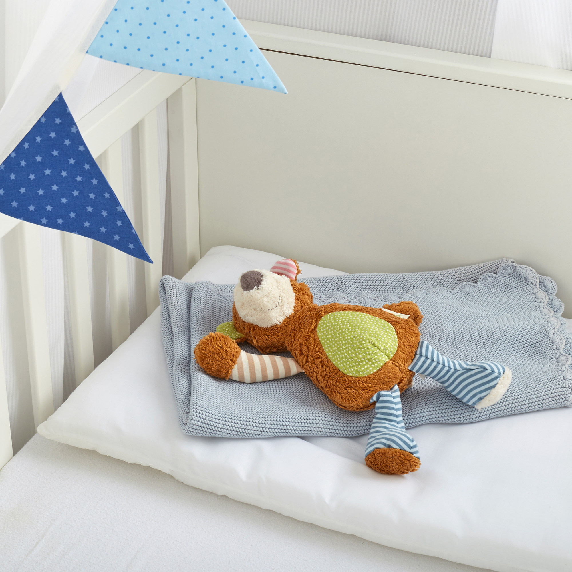 Plush toy patchwork bear, organic Green Plush toy patchwork bear, organic Green