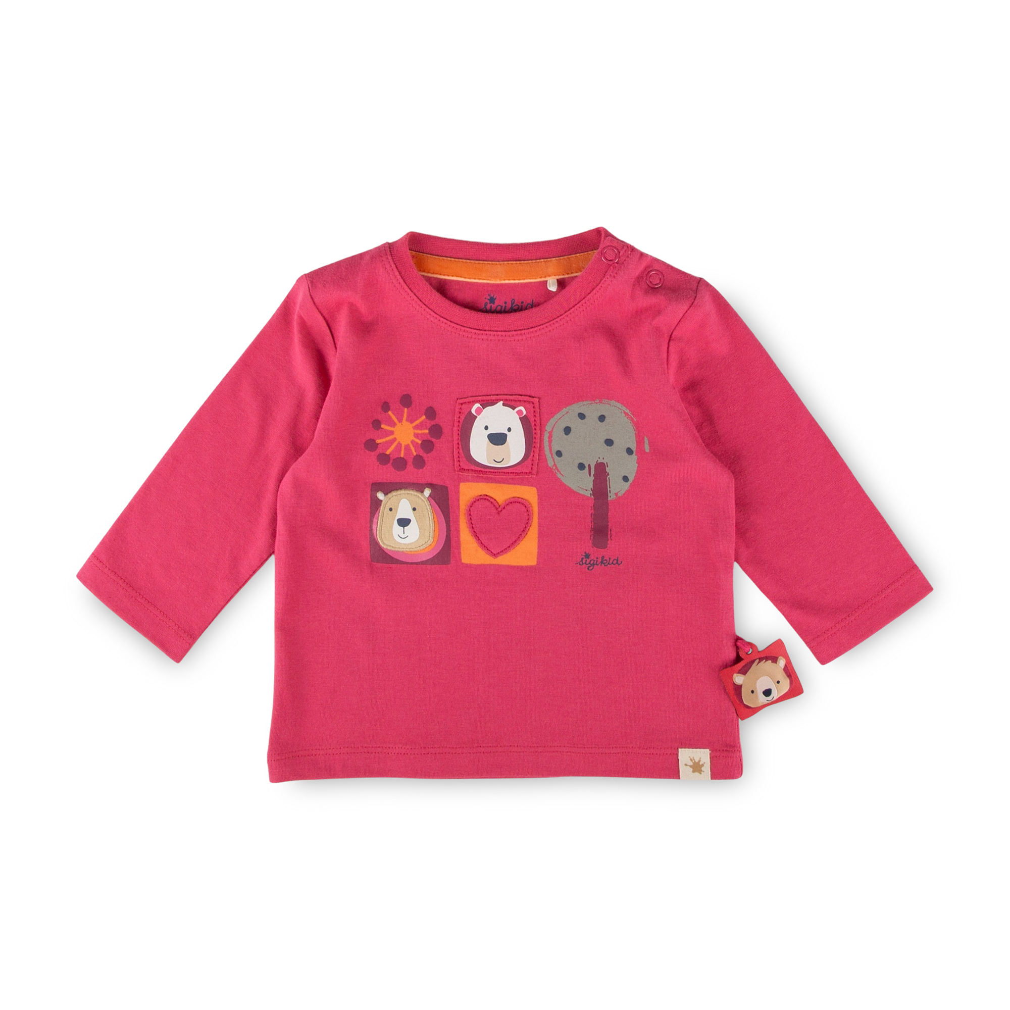 Baby Langarmshirt Bärchen Fancy Forest, pink