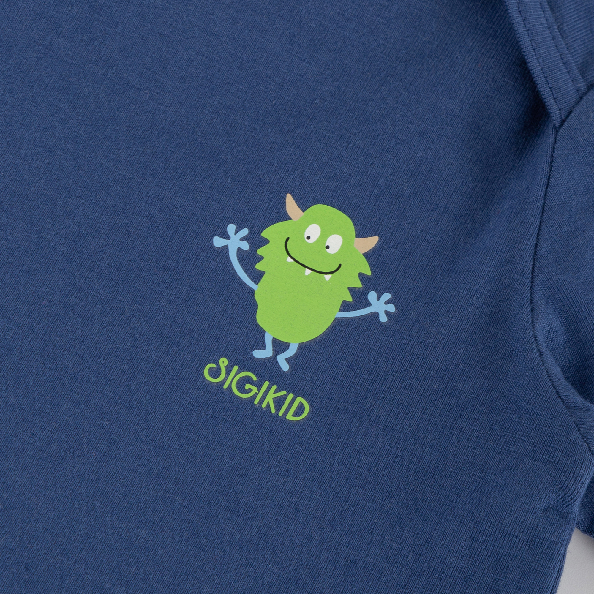 Kurzarm Baby Body Monster, blau Kurzarm Baby Body Monster, blau