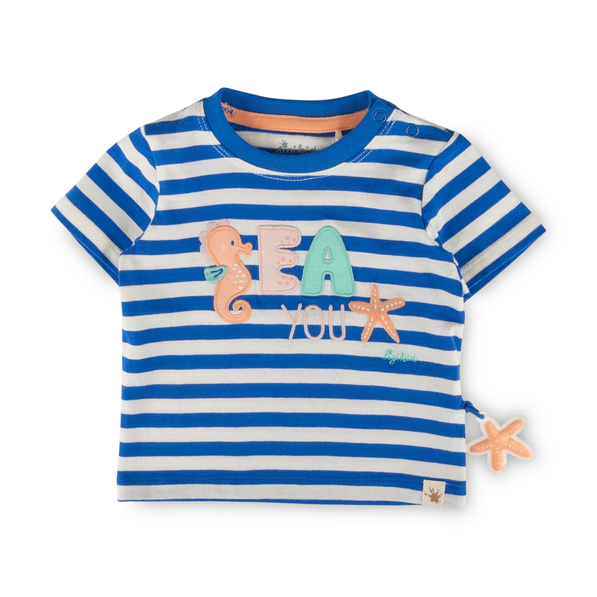 Baby Ringel T-Shirt Strand, blau-weiß