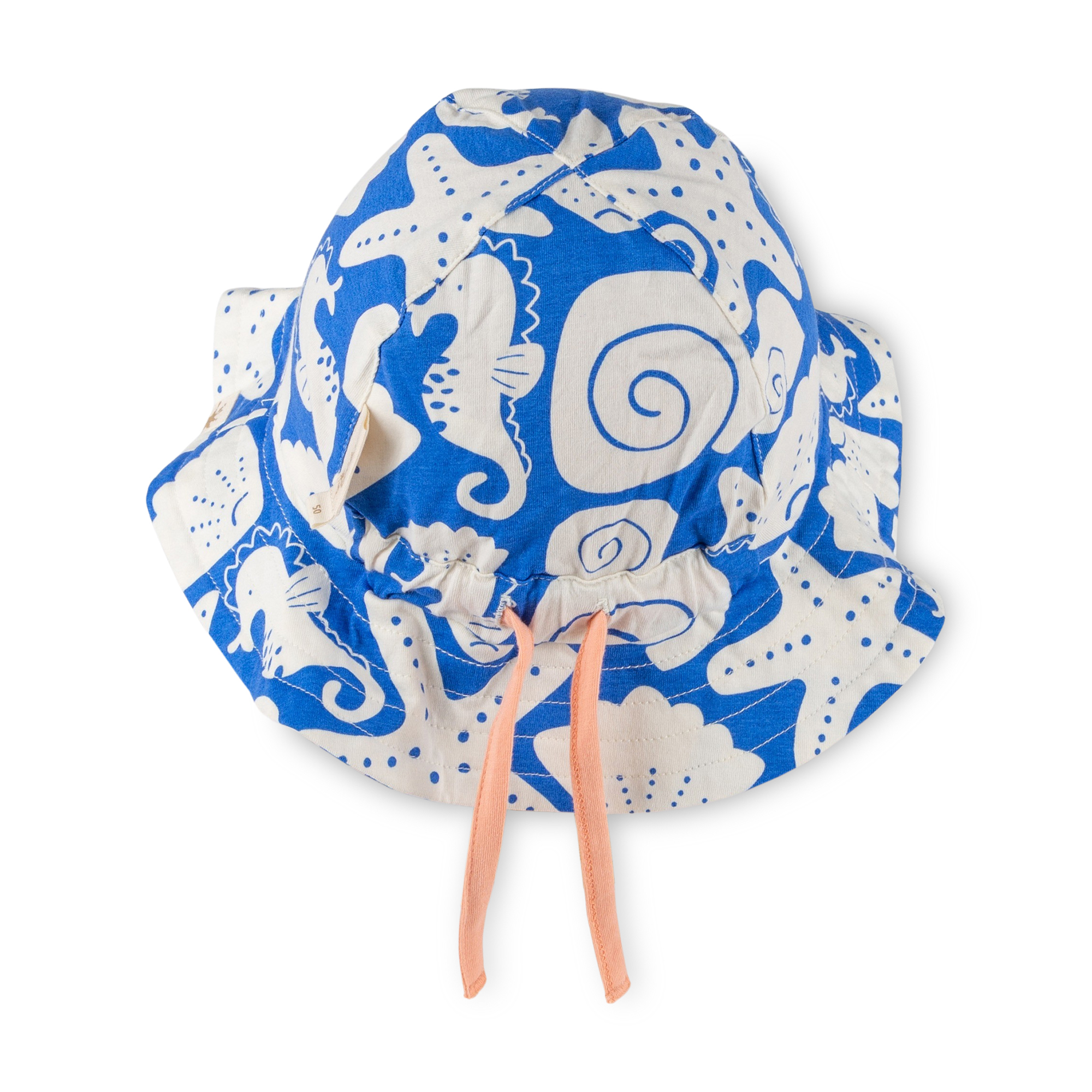 Kinder Sonnenhut Strand Print, blau mit weiß
