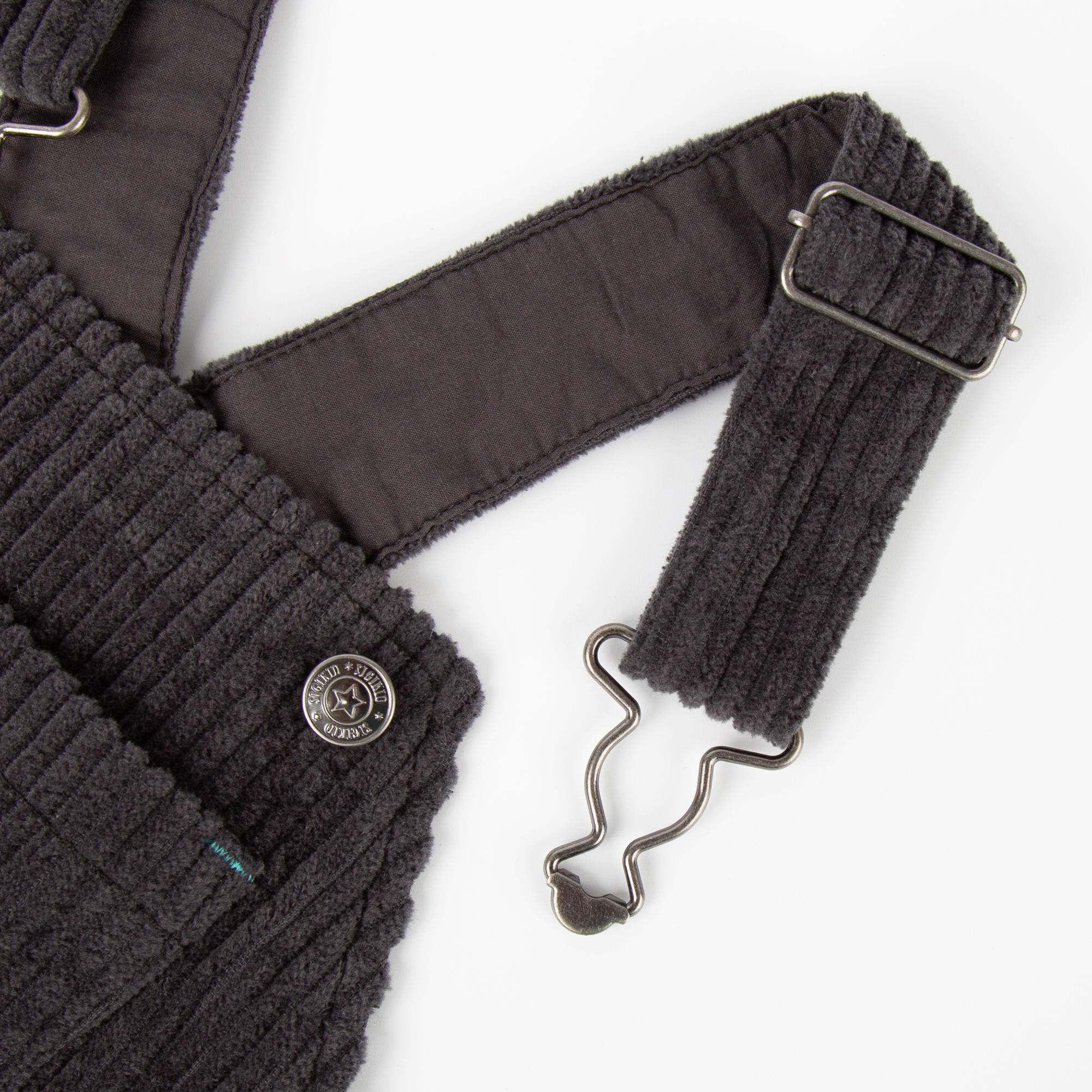 Dunkelgraue Kinder Latz-Cordhose Dunkelgraue Kinder Latz-Cordhose