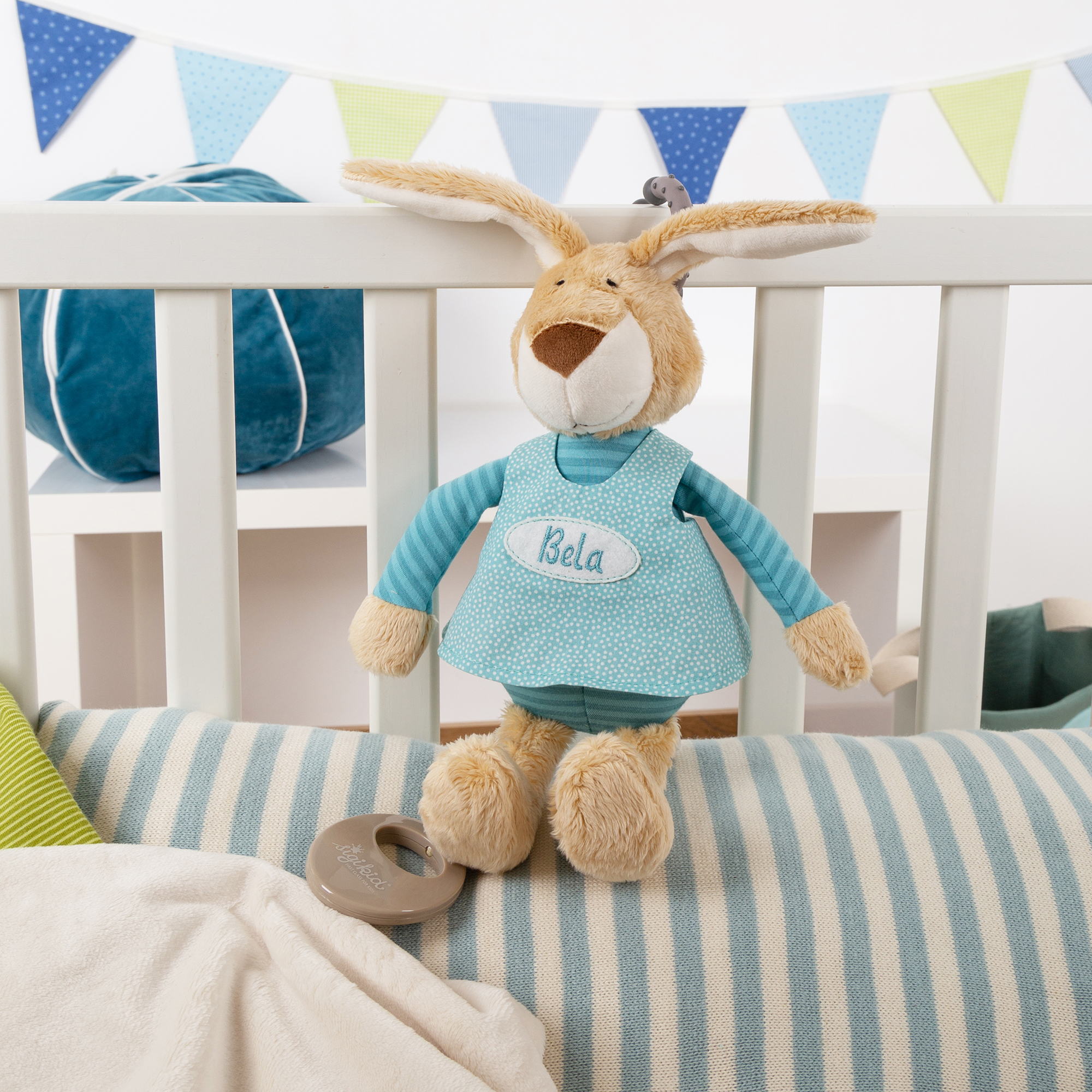 Namensspieluhr Hase türkis Namensspieluhr Hase türkis