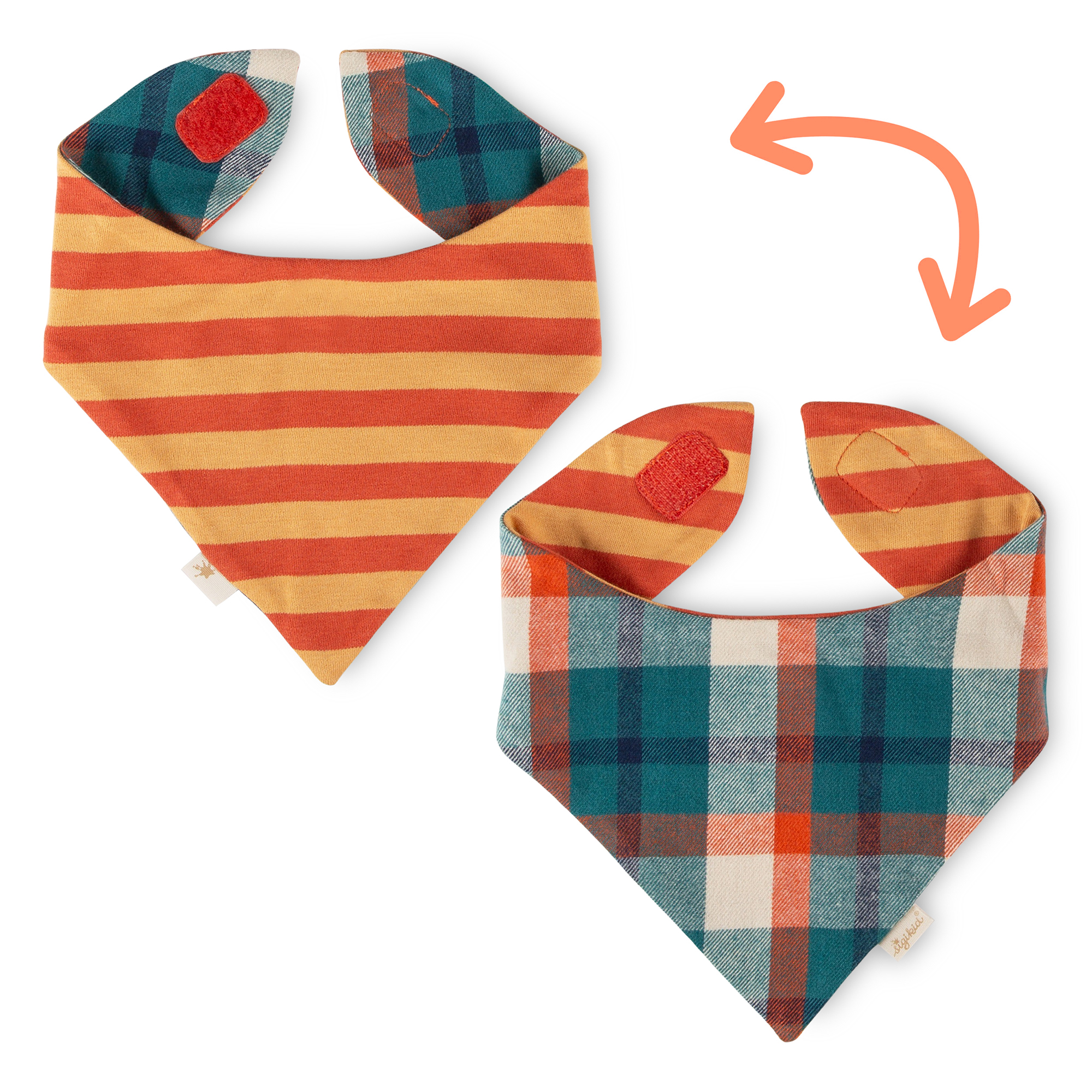 Baby Wendehalstuch Wild Fox, kariert oder gestreift Baby Wendehalstuch Wild Fox, kariert oder gestreift