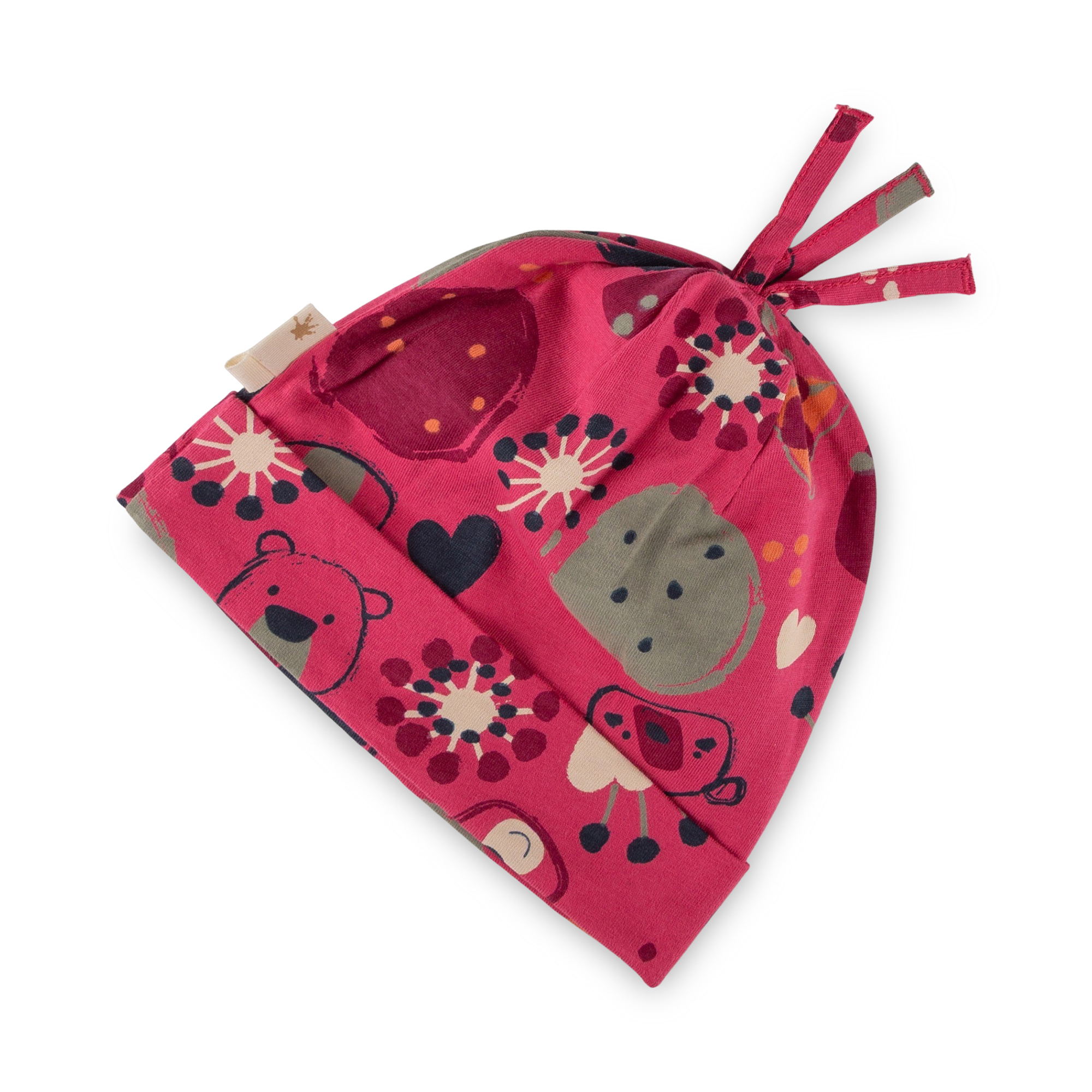Baby Mütze Bärchen Fancy Forest Print, pink