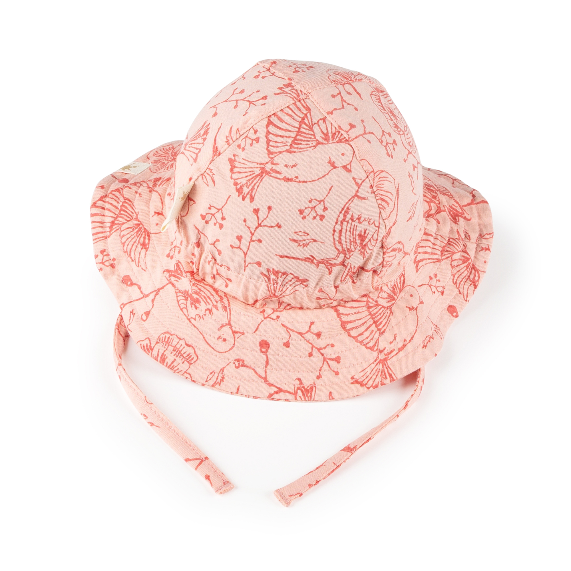 Baby Sommerhut Vögelchen Print, rosa